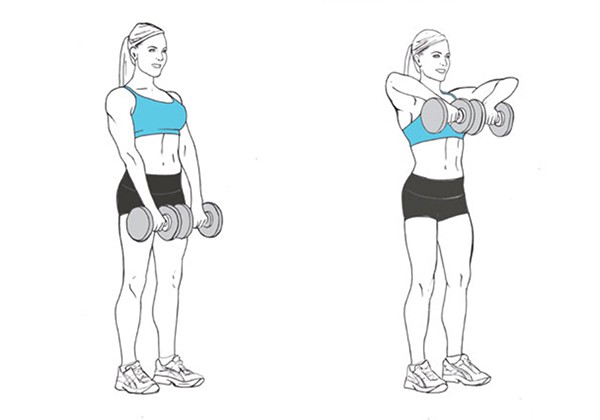 Bai tap Dumbbell Upright Rows