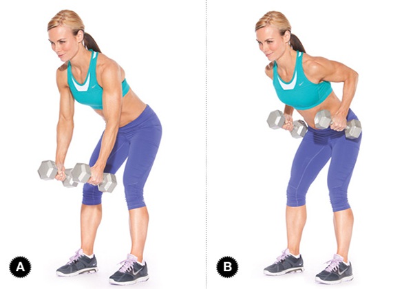 bai tap bent over dumbbell rows